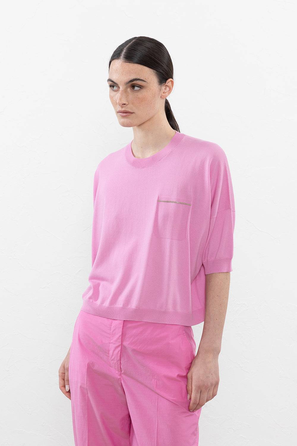 Peserico Maglia in filato di puro cotone crepe Offerta Pasqua