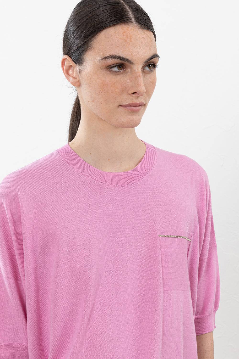 Peserico Maglia in filato di puro cotone crepe Offerta Pasqua