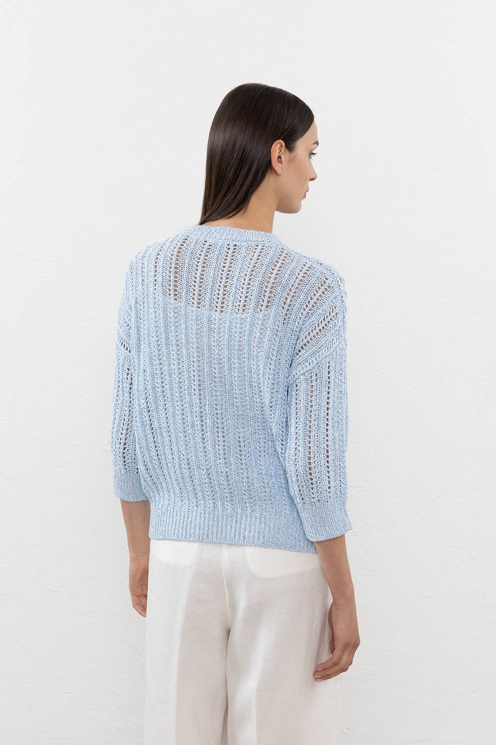 Peserico Maglia in cordonetto di puro cotone e micropaillettes Offerta San Valentino