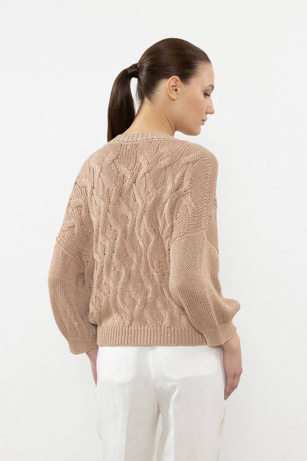 Peserico Cardigan in cordonetto di puro cotone e micro paillettes Offerta Anniversario