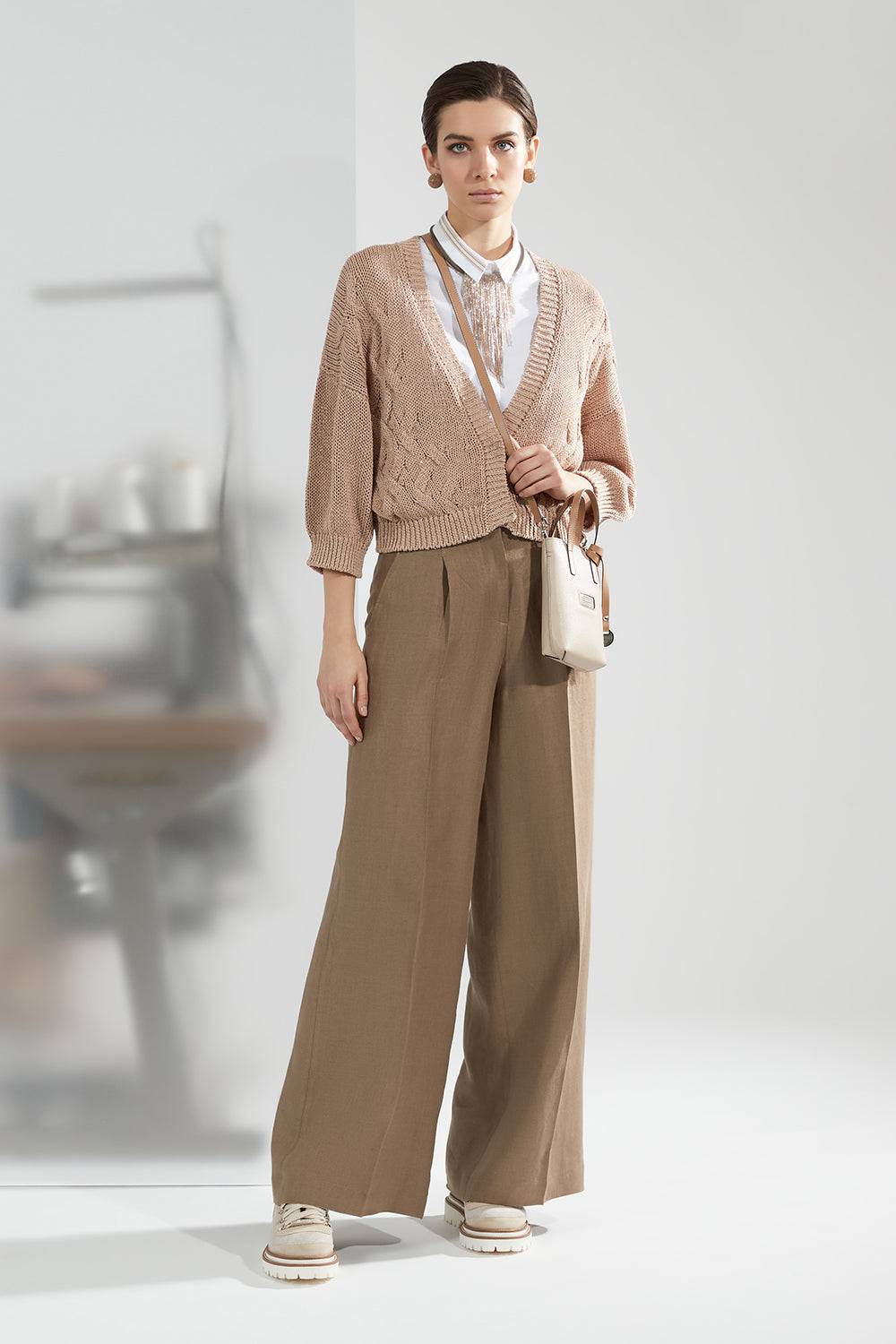 Peserico Cardigan in cordonetto di puro cotone e micro paillettes Offerta Anniversario