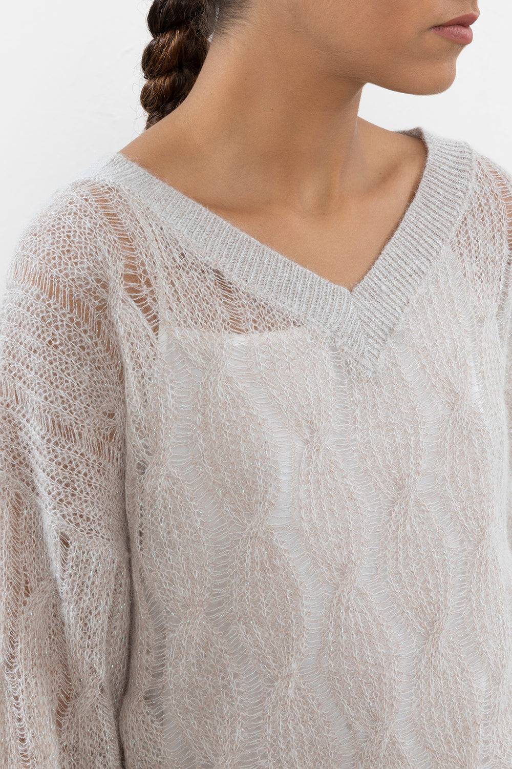 Peserico Maglia a trecce in alpaca suri misto lana vergine Latest fashion