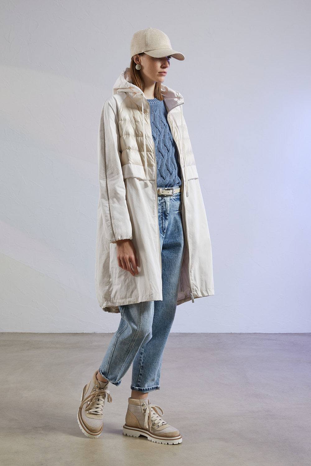 Peserico Maglia a kimono in filato di cotone intrecciato a losanga con micropaillettes Offerta temporanea