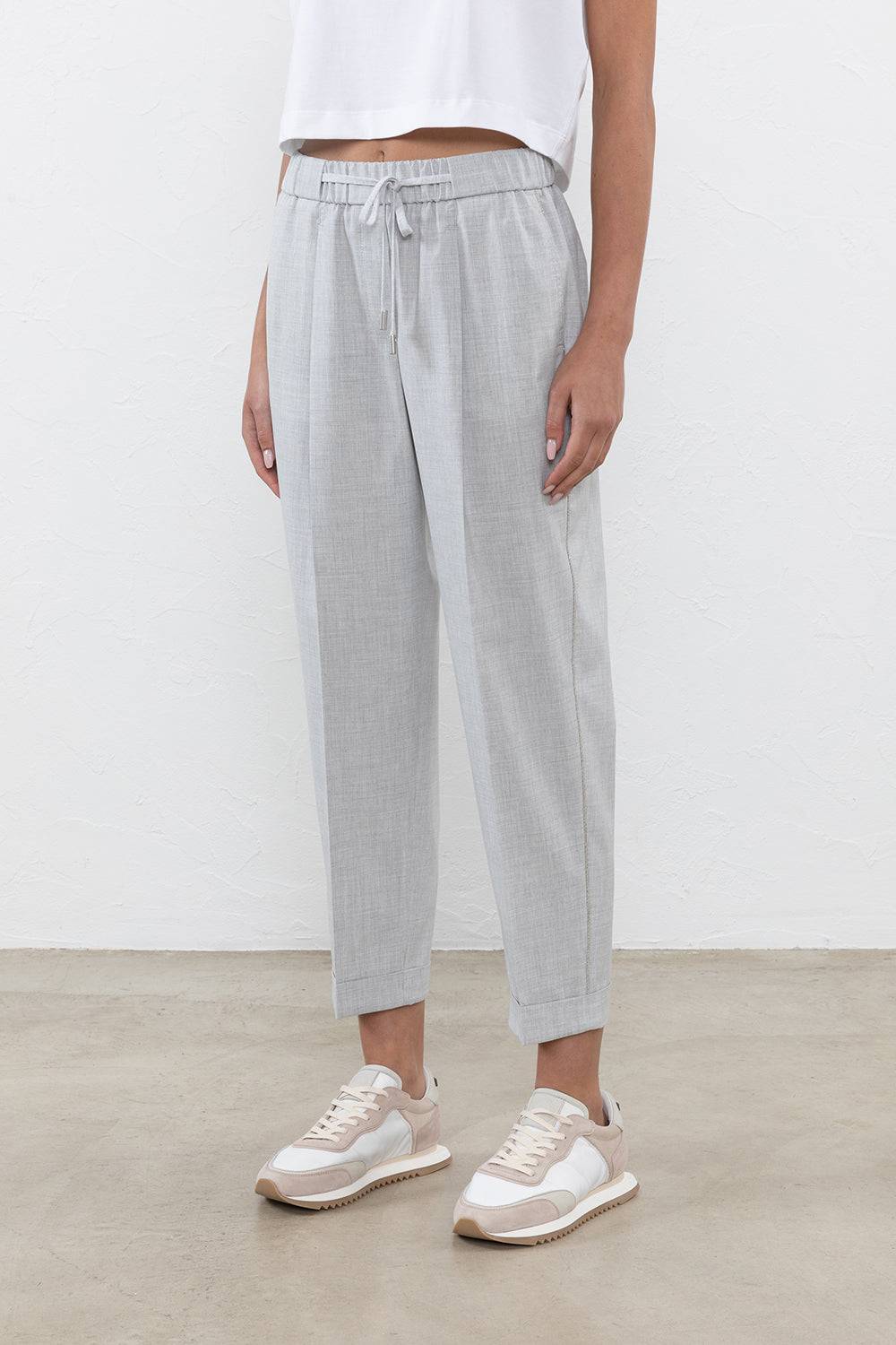Peserico Pantalone in tela tecnica di viscosa stretch