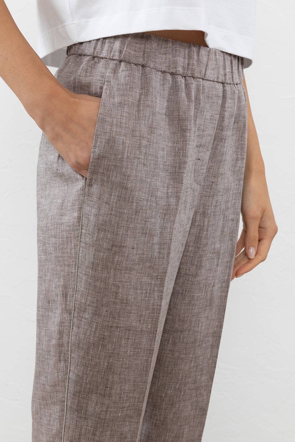 Peserico Pantalone in tela leggera di puro lino Liquidazione