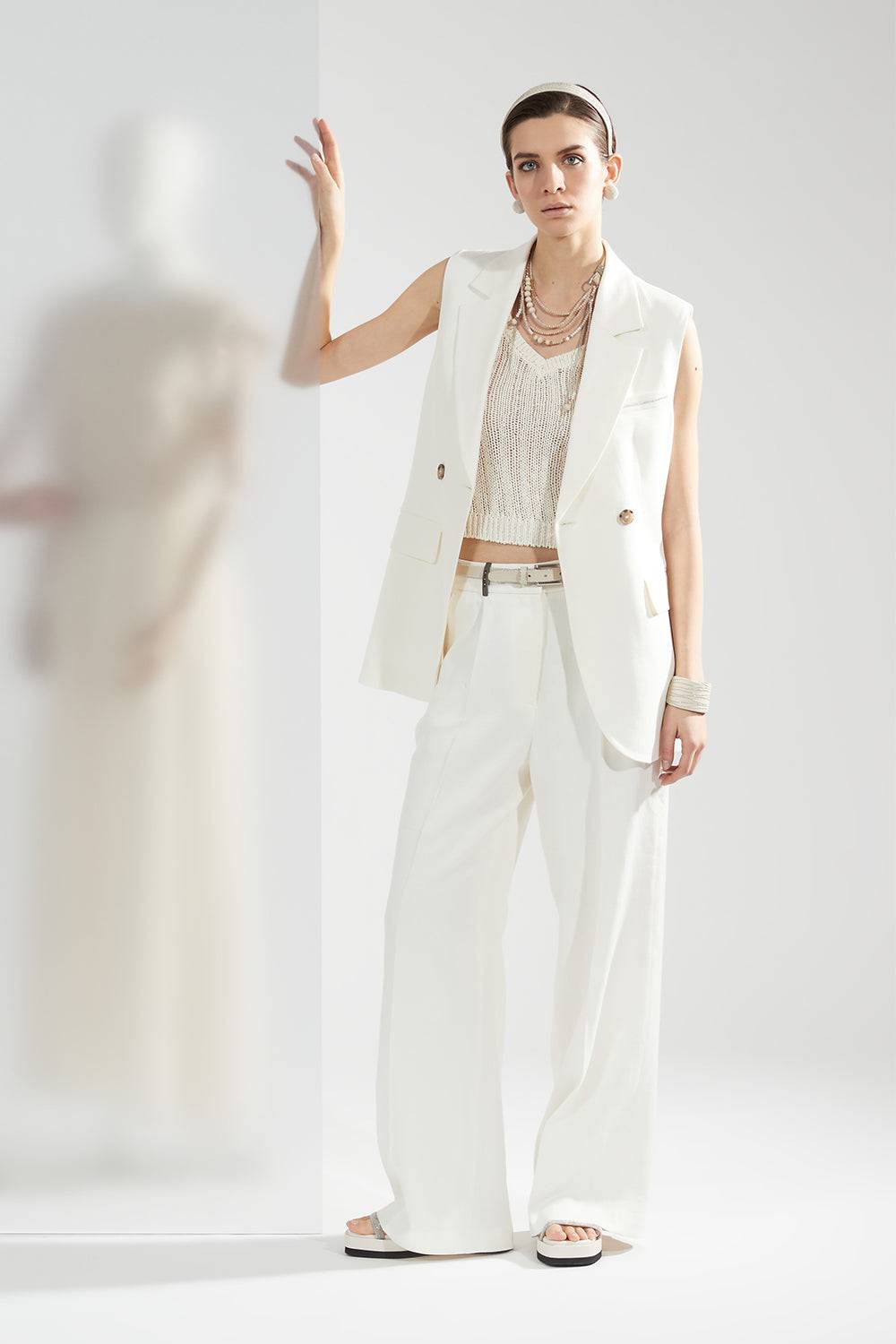Peserico Pantalone in lino viscosa stretch Prezzo basso
