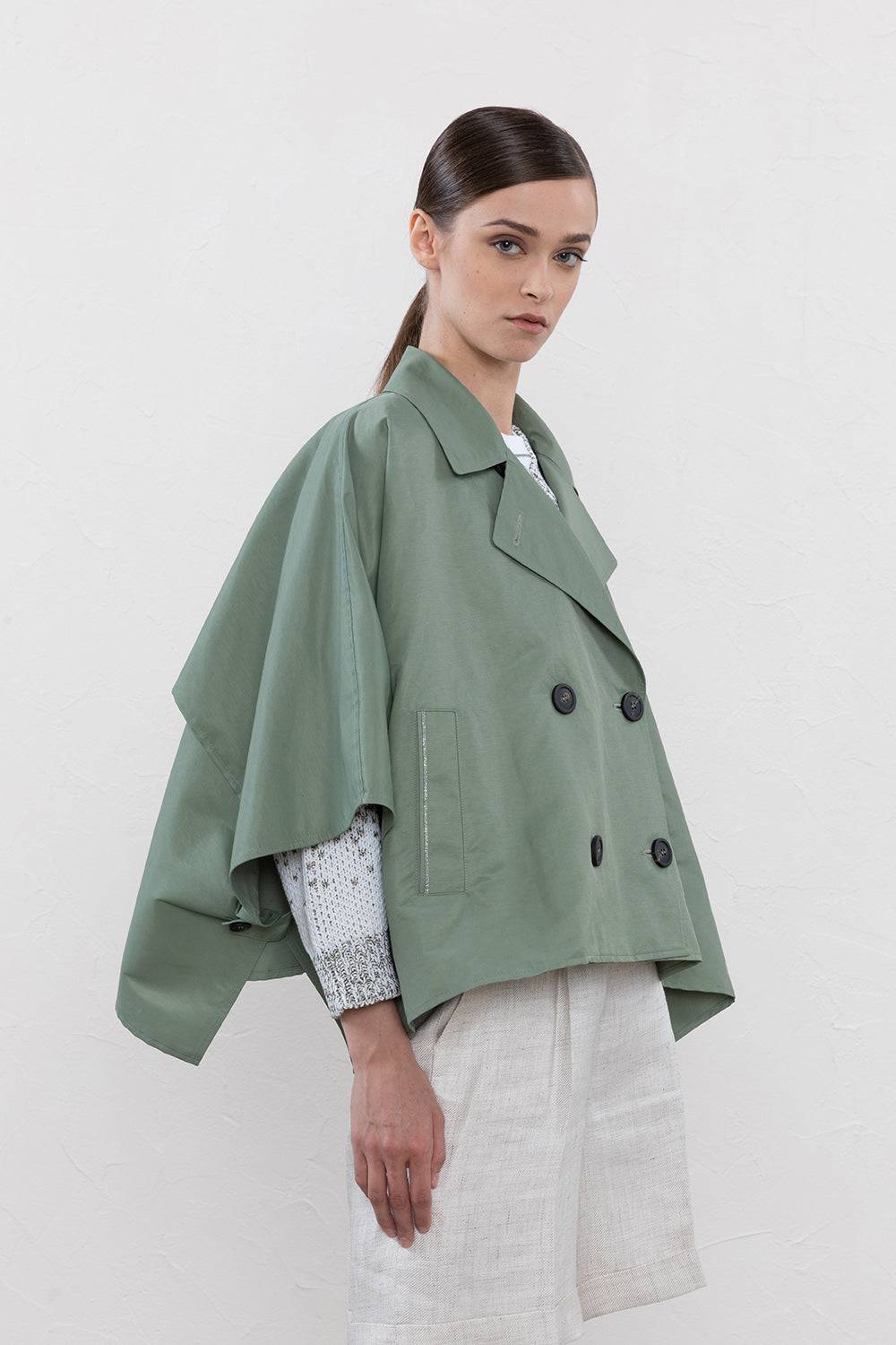 Peserico Mantella doppiopetto in twill leggero di misto lino tecnico Offerta settimanale