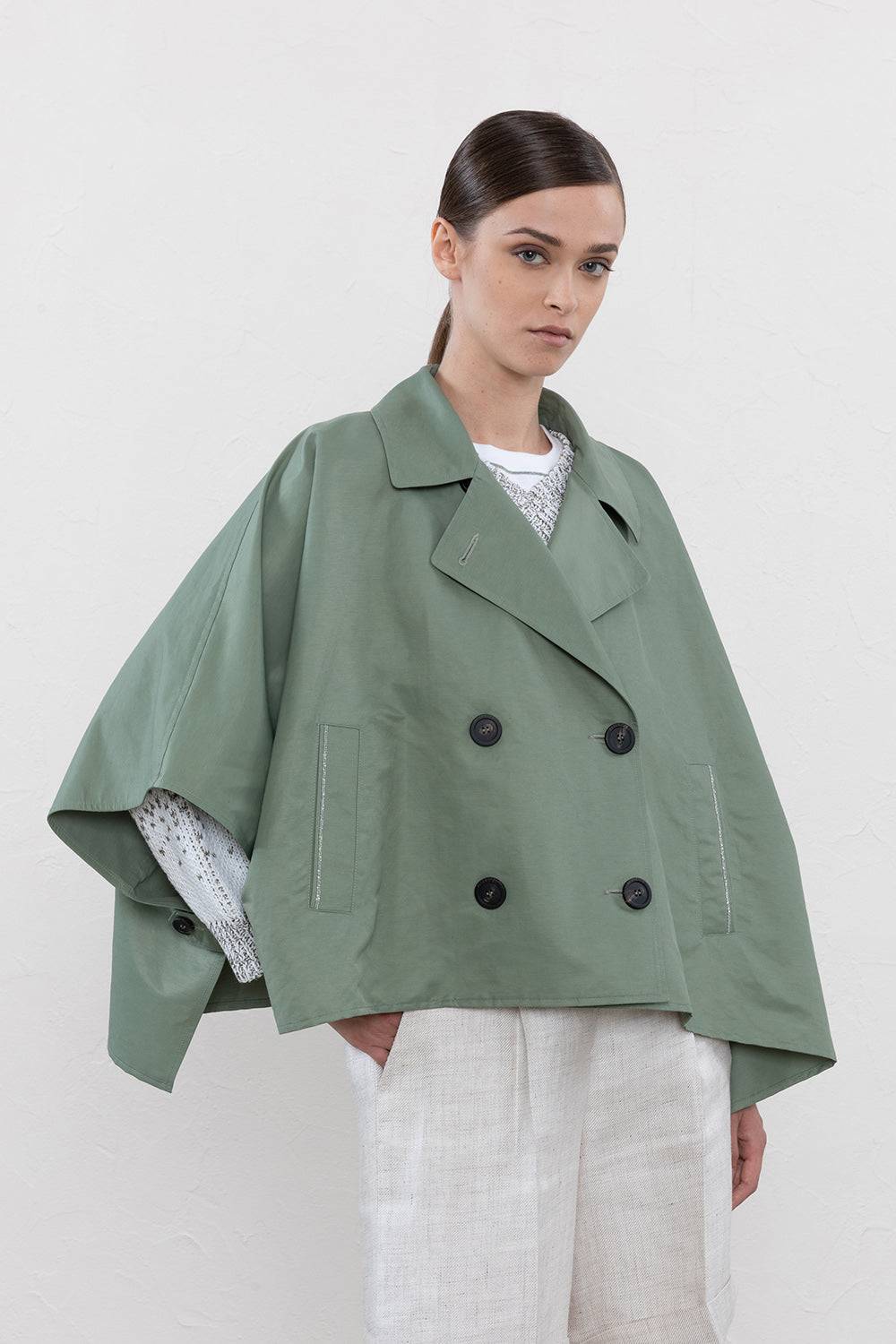 Peserico Mantella doppiopetto in twill leggero di misto lino tecnico Offerta settimanale