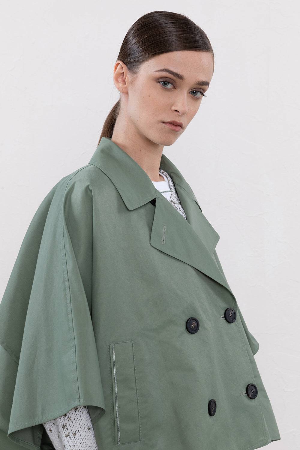 Peserico Mantella doppiopetto in twill leggero di misto lino tecnico Offerta settimanale