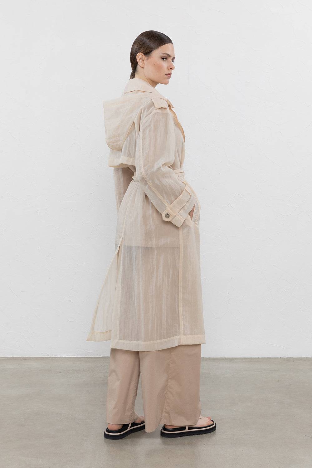 Peserico Trench doppiopetto in organza tecnica Latest stili