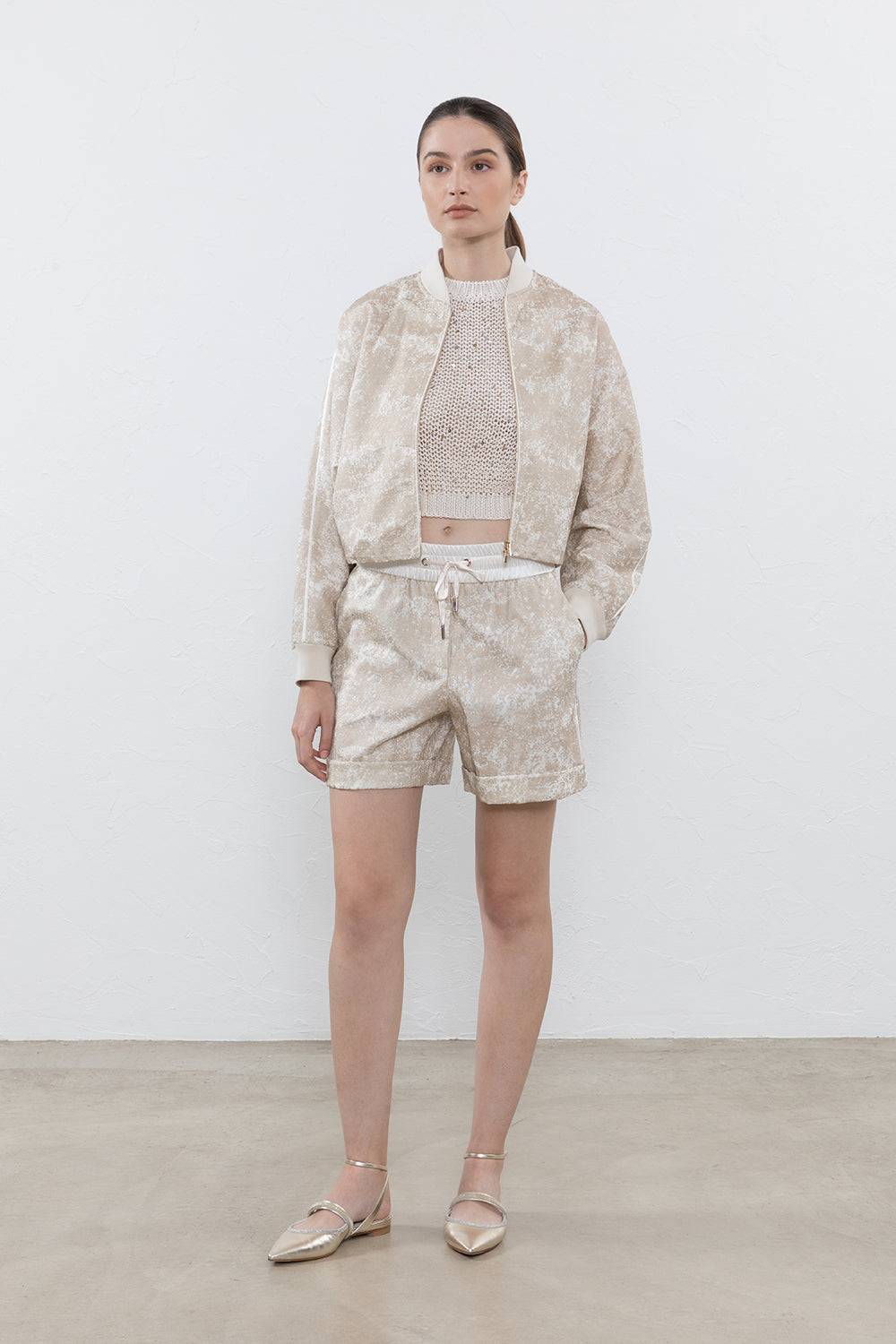 Peserico Felpa bomber in laminato jersey tricot Ultimo giorno