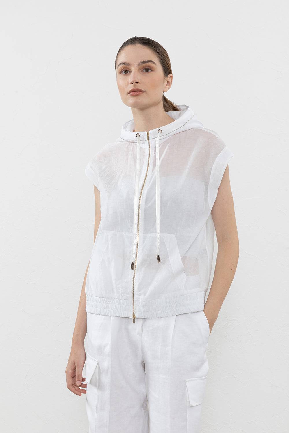 Peserico Gilet in organza tecnica di misto cotone Promozione temporanea