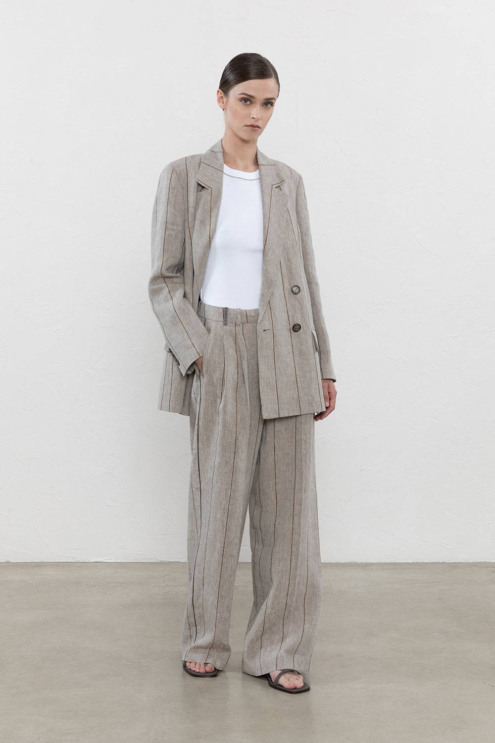 Peserico Blazer doppiopetto in lino melange Offerta speciale della fabbrica