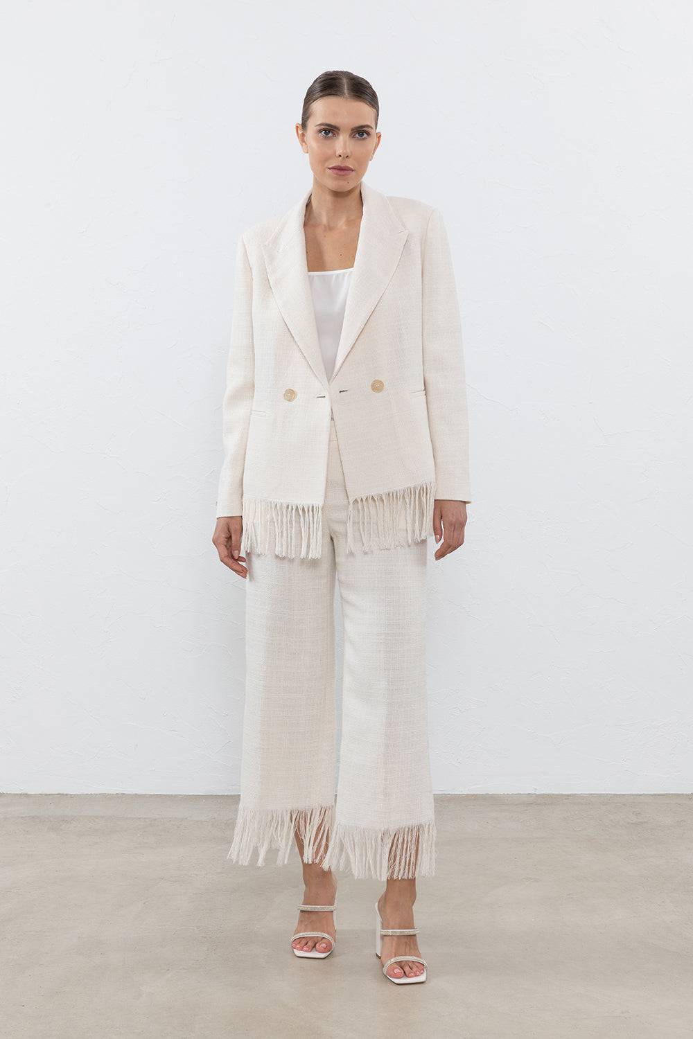 Peserico Blazer doppiopetto in stuoia grezza di cotone Discount Store per i nuovi prodotti
