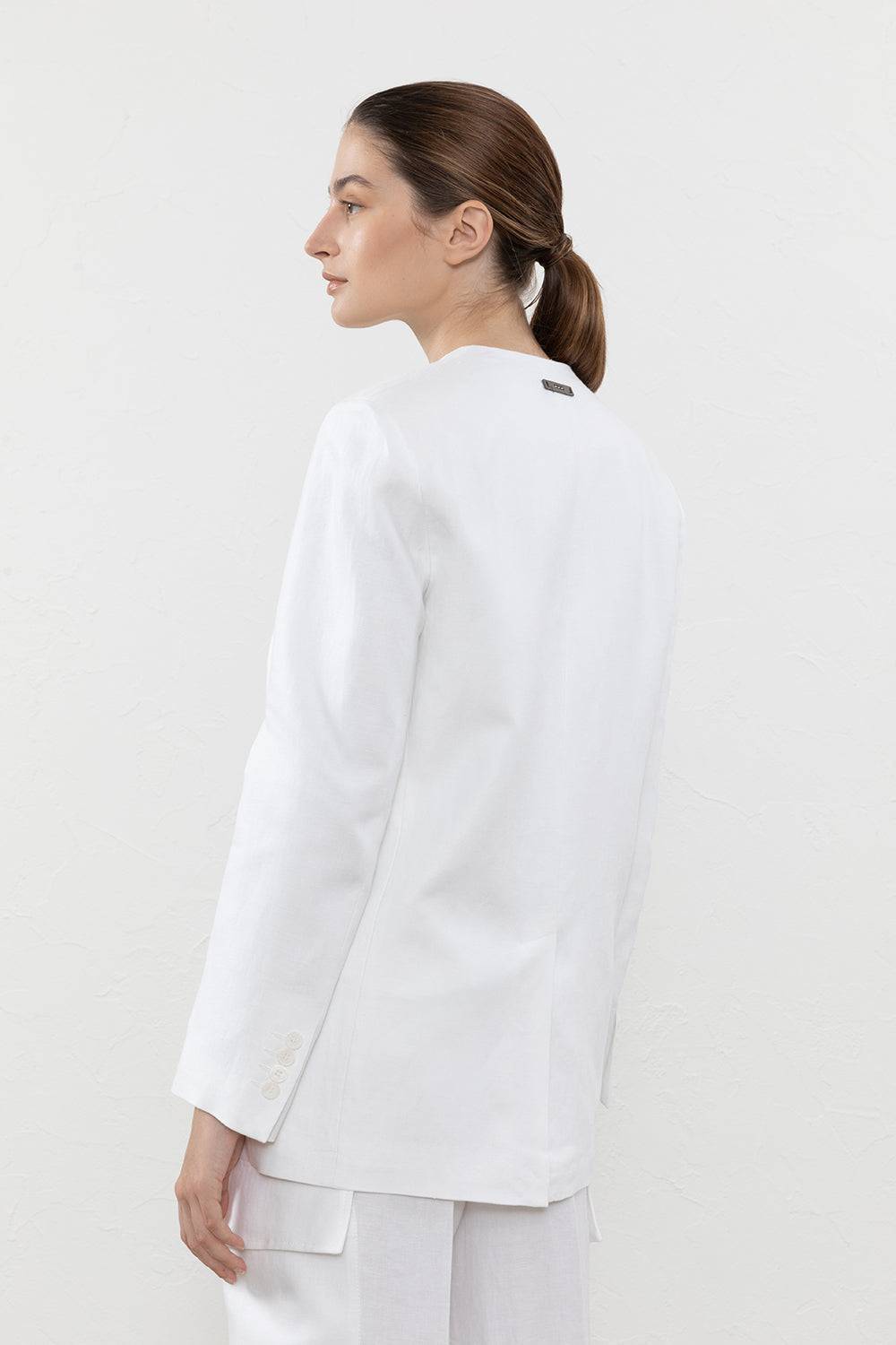 Peserico Blazer monopetto in gabardina di puro lino Solo un giorno rimasto