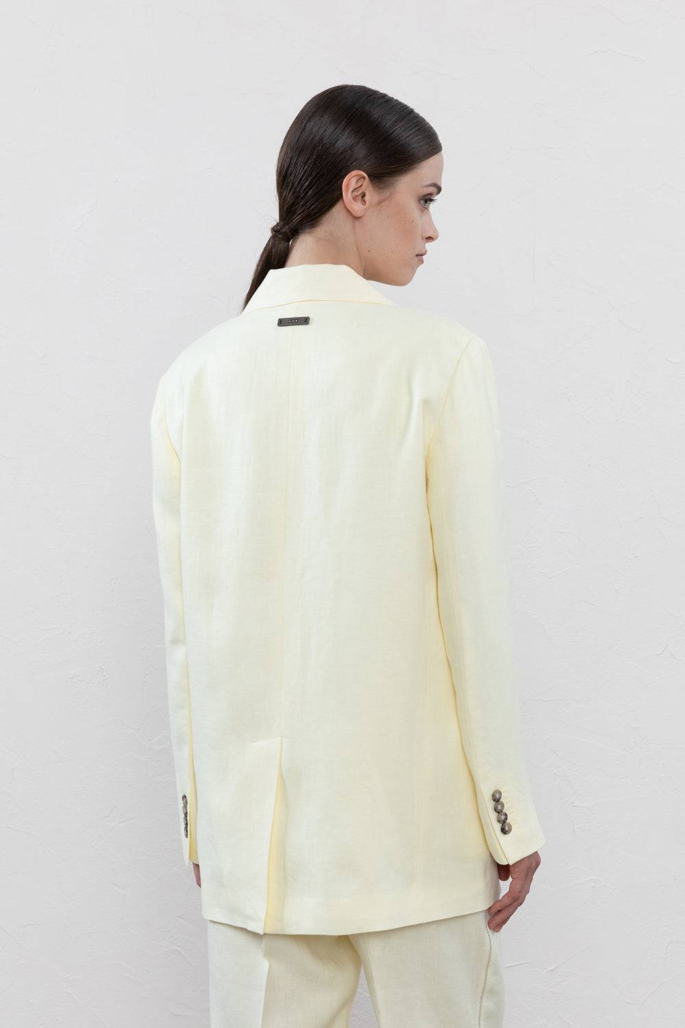 Peserico Blazer doppiopetto in gabardina di puro lino Super sconto
