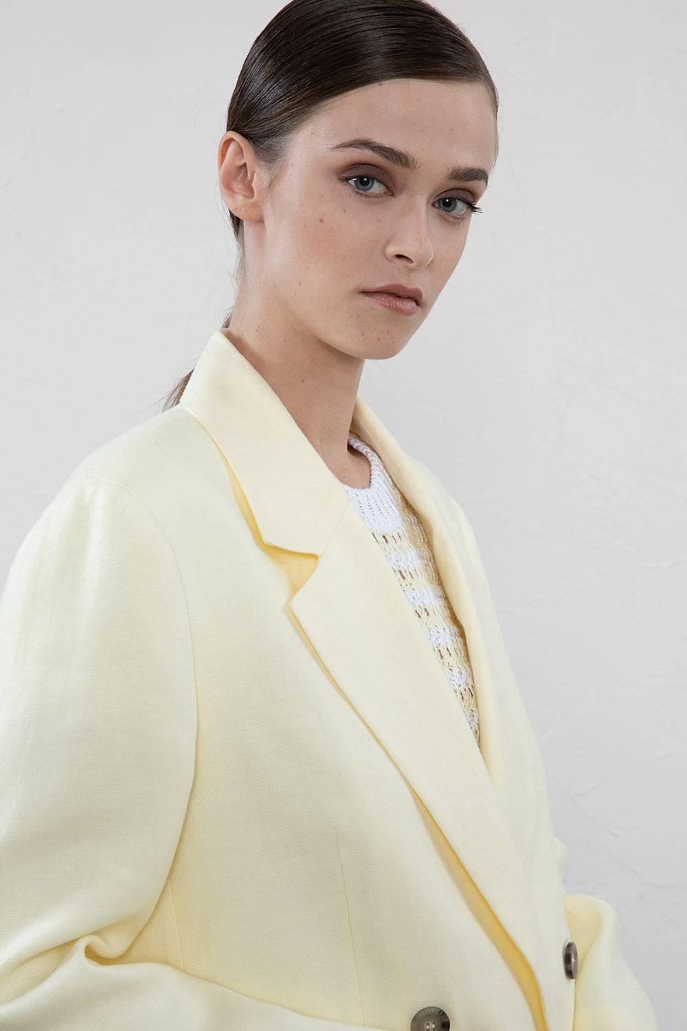 Peserico Blazer doppiopetto in gabardina di puro lino Super sconto