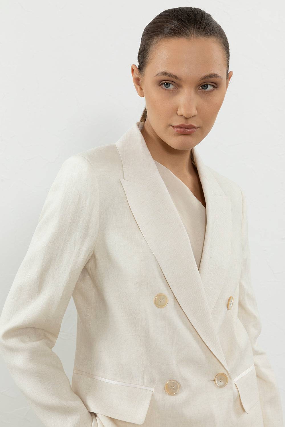 Peserico Blazer doppiopetto in tela leggera di puro lino Enormi sconti
