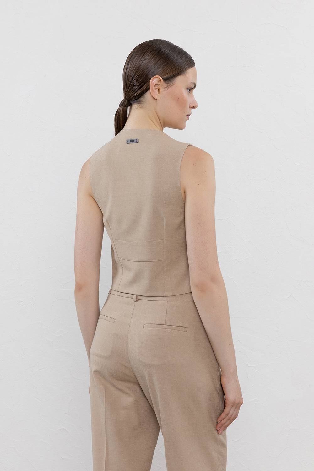 Peserico Gilet monopetto in tela misto viscosa stretch 50% di sconto con spedizione gratuita