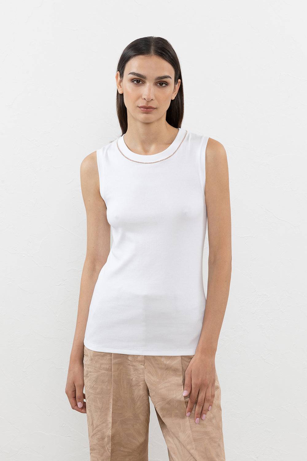 Peserico Top in microcostina jersey stretch Officina