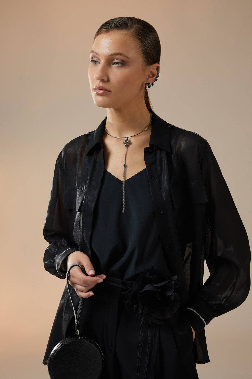 Peserico Top in crepe de chine di seta stretch Esporta salva