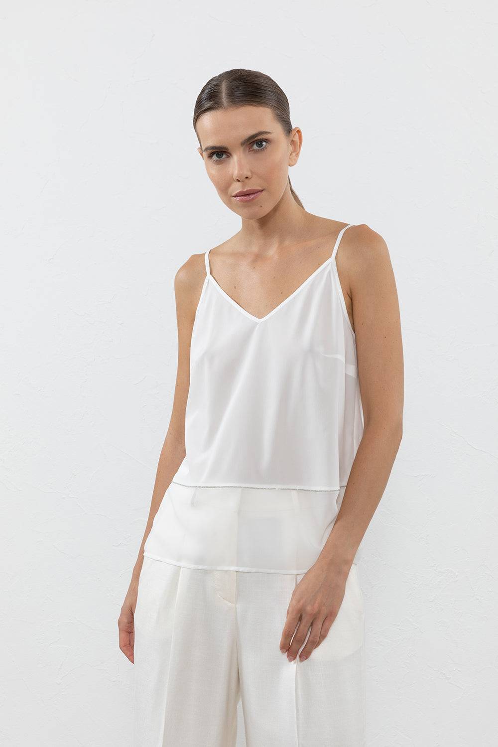 Peserico Top in crepe de chine di seta stretch Sconti questo mese