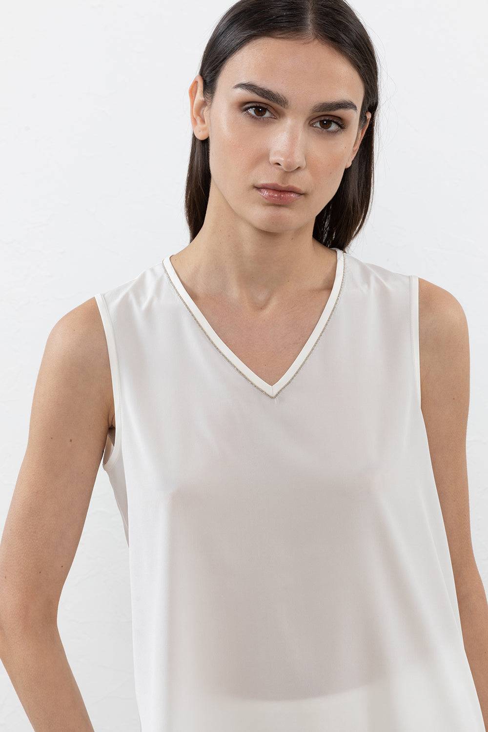 Peserico Top in crepe de chine in seta stretch Qualità