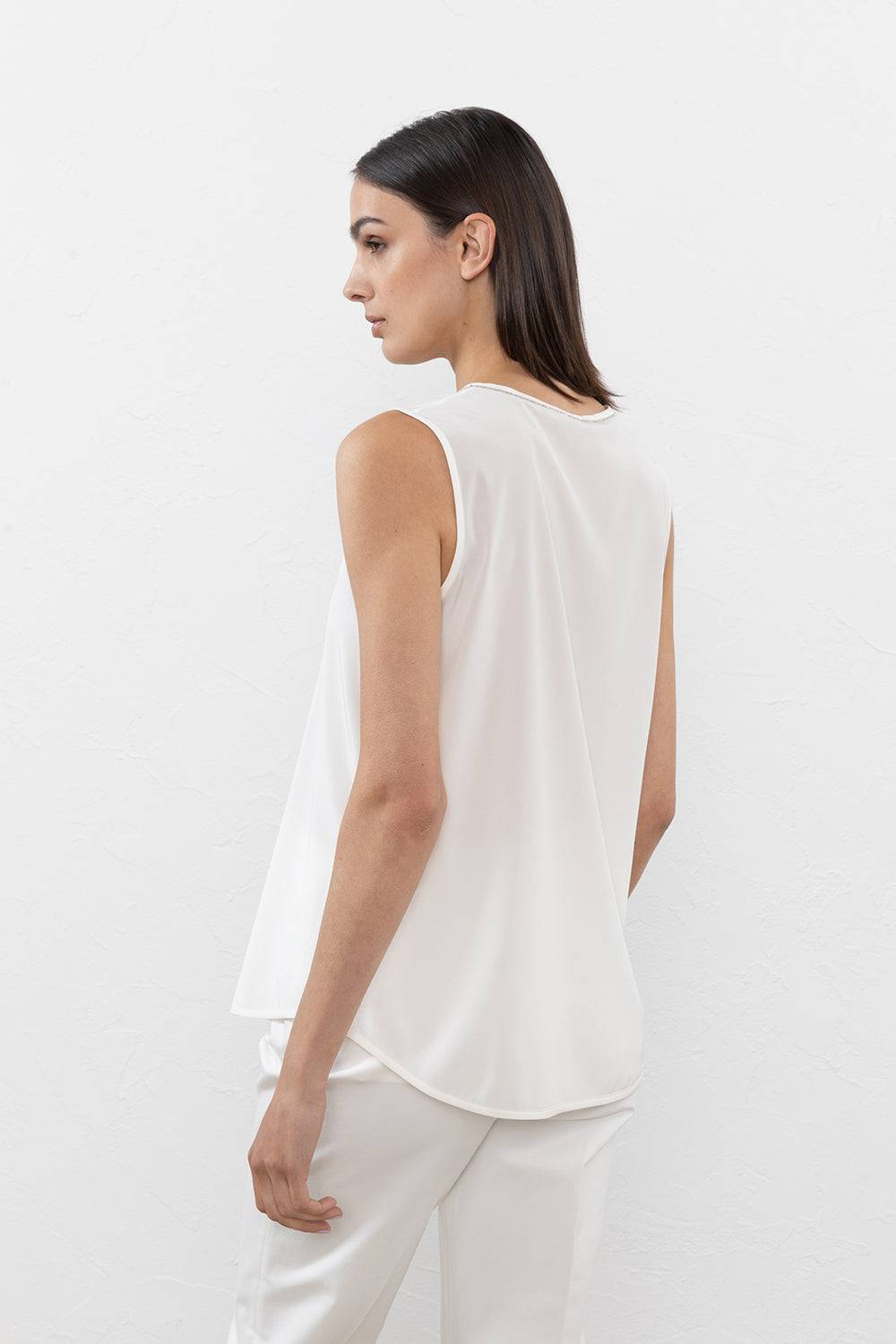 Peserico Top in crepe de chine in seta stretch Qualità