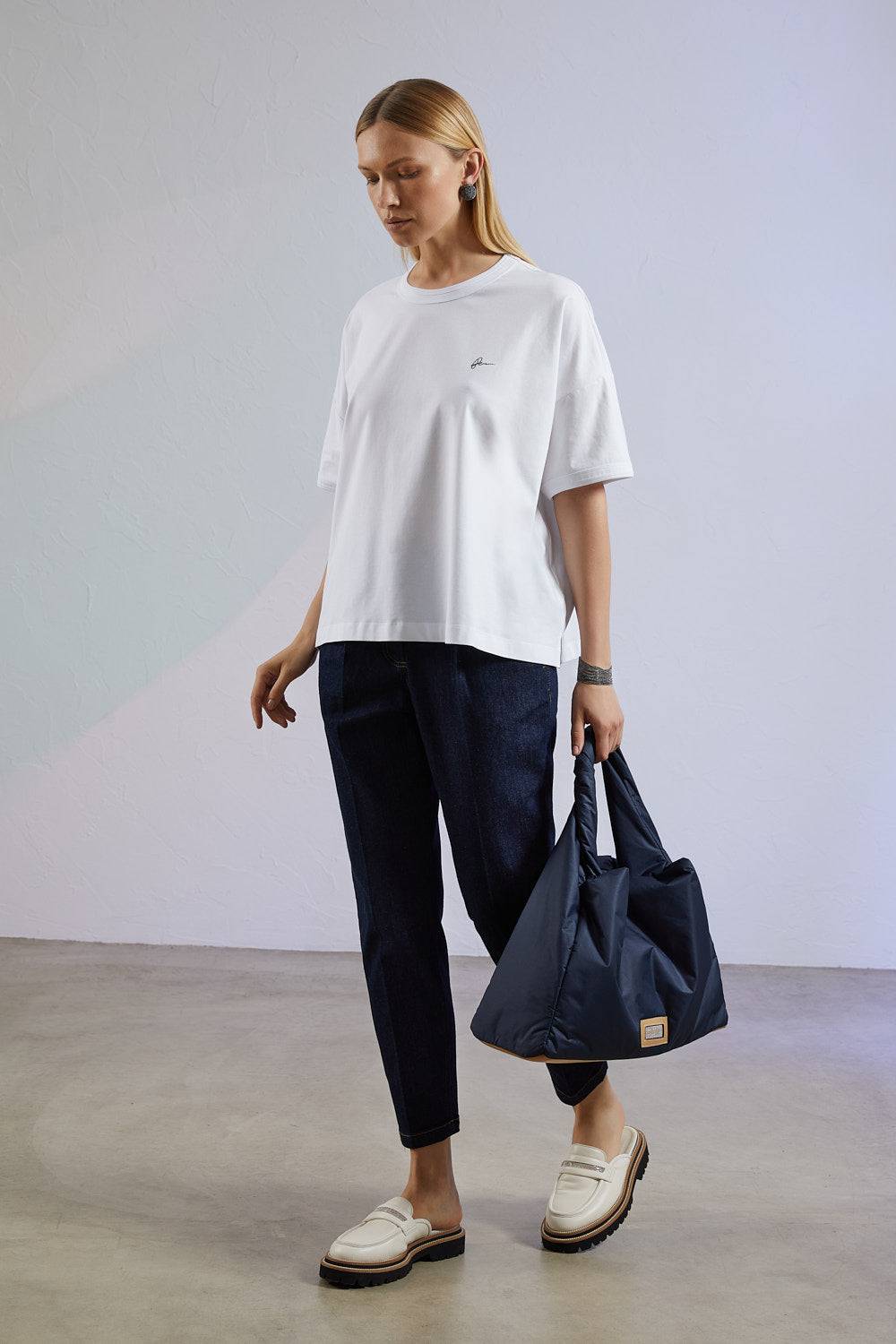 Peserico T-shirt in cotone con filato Microdream Vendita