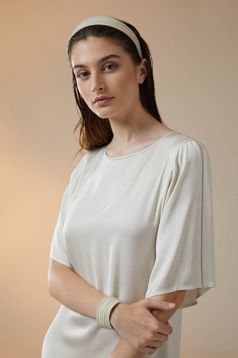 Peserico Abito midi in satin di viscosa Fino Al -60%