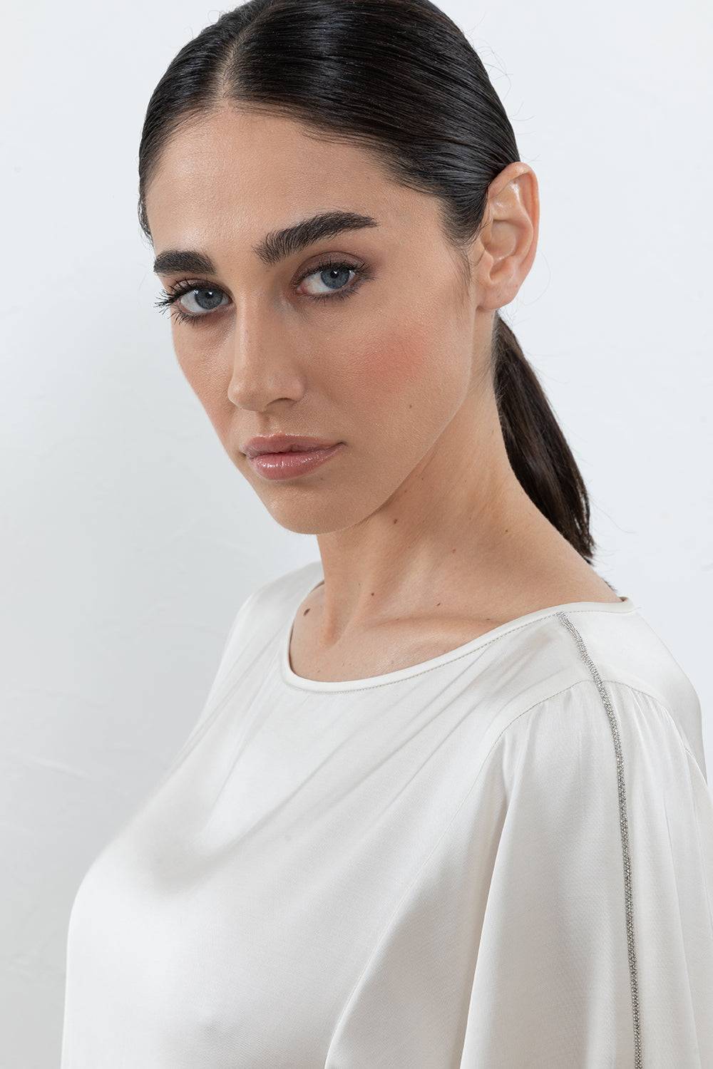 Peserico Abito midi in satin di viscosa Fino Al -60%