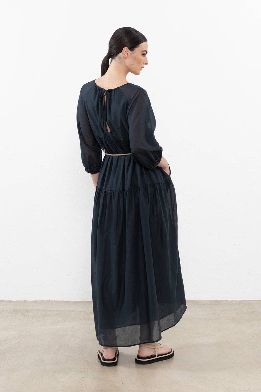 Peserico Abito lungo in voile di puro cotone Shopping Online