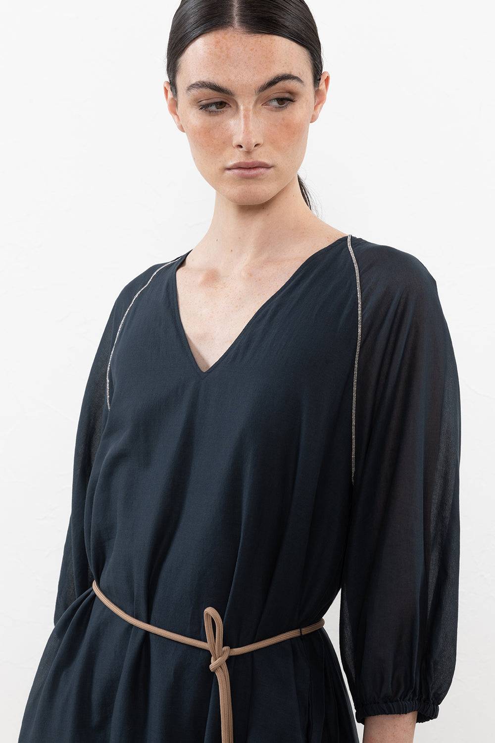 Peserico Abito lungo in voile di puro cotone Shopping Online