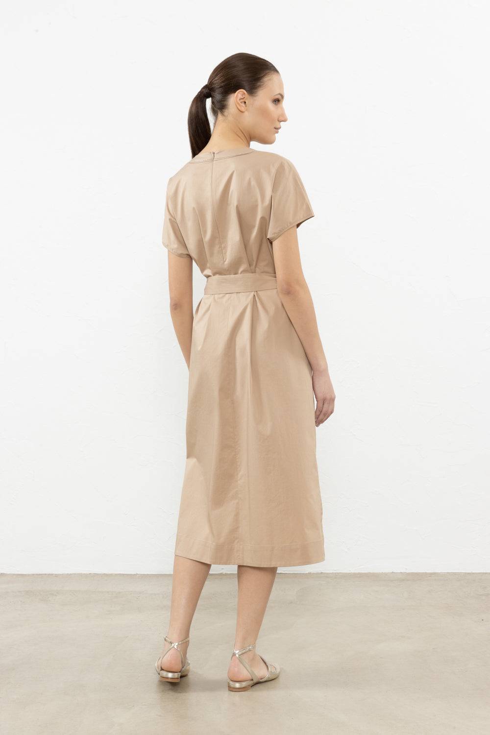 Peserico Abito midi in leggero raso di cotone stretch Prezzo Ridotto