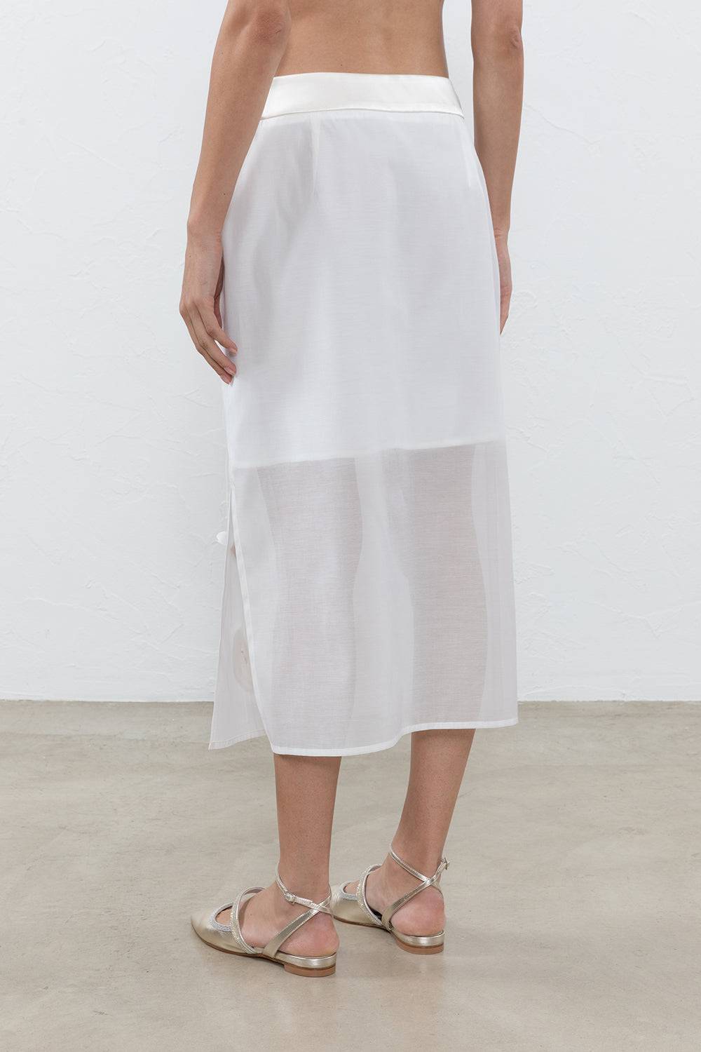 Peserico Gonna lunga in organza di cotone e seta Sconto