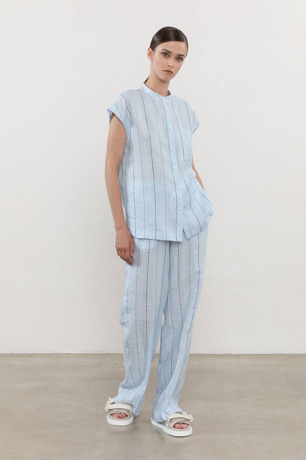 Peserico Camicia in puro lino multiriga Saldi
