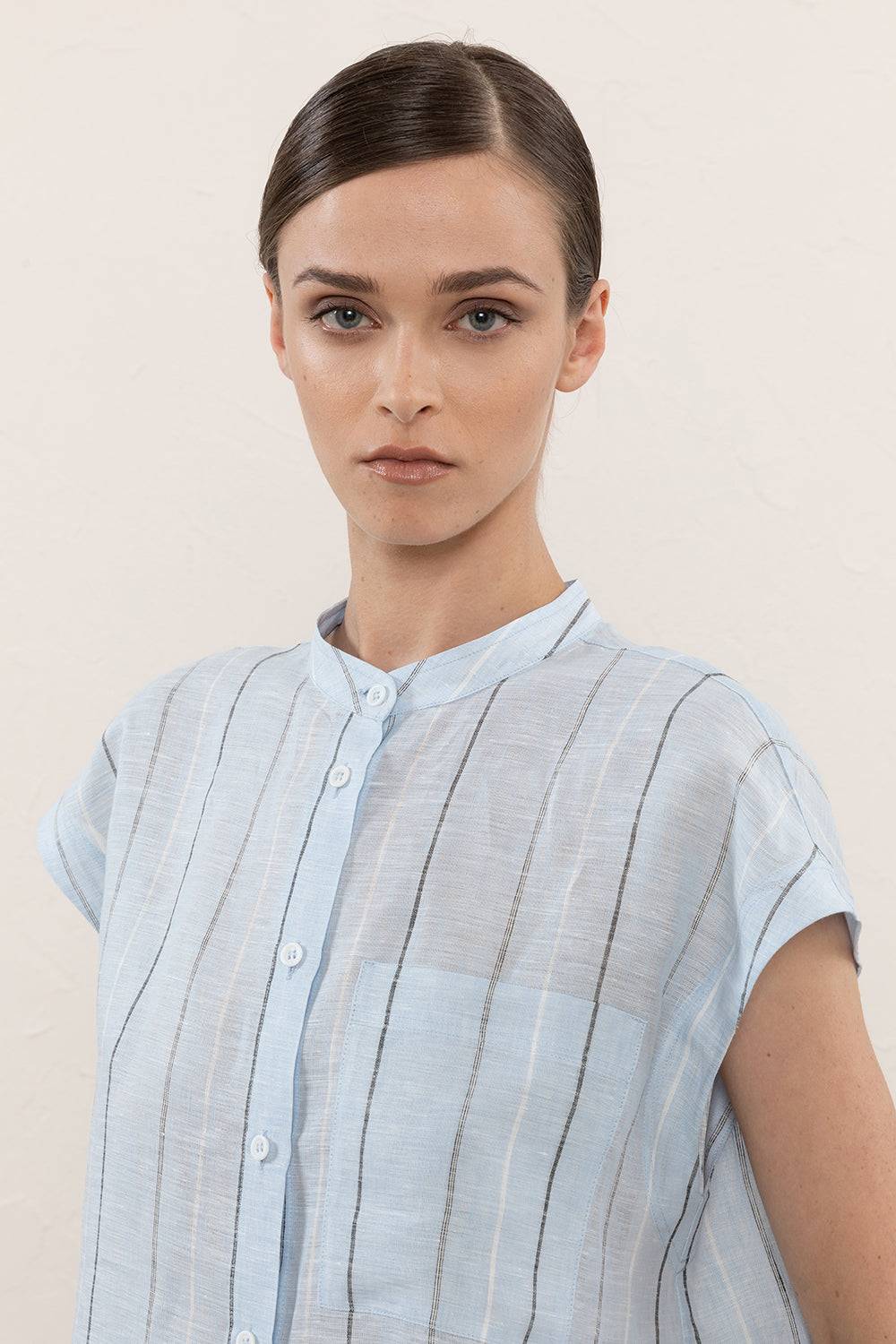 Peserico Camicia in puro lino multiriga Saldi