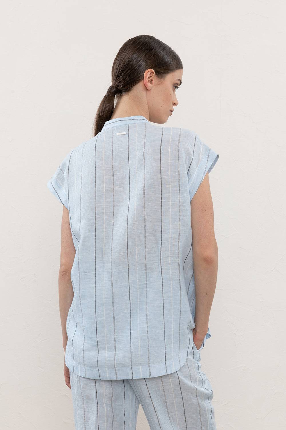 Peserico Camicia in puro lino multiriga Saldi