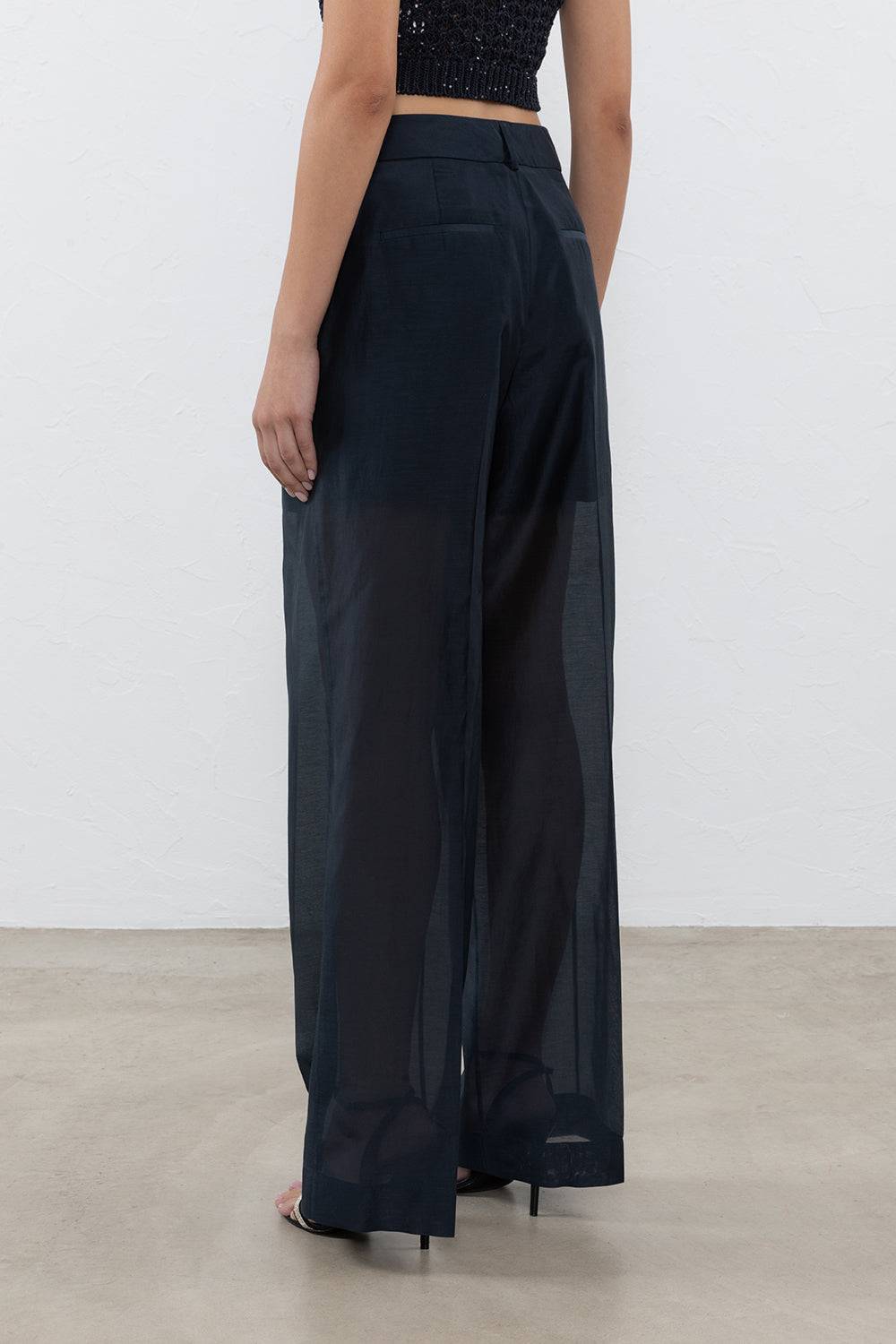 Peserico Pantalone a palazzo in organza di cotone misto seta Vendita Calda