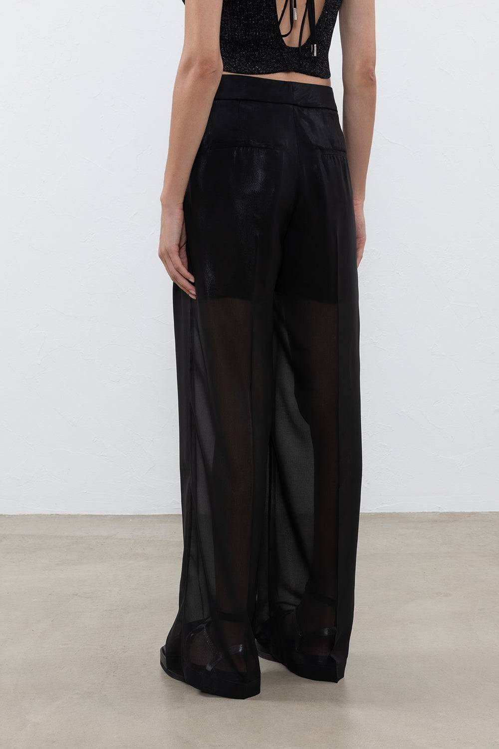 Peserico Pantalone a palazzo in leggero chiffon Saldi Di Fabbrica
