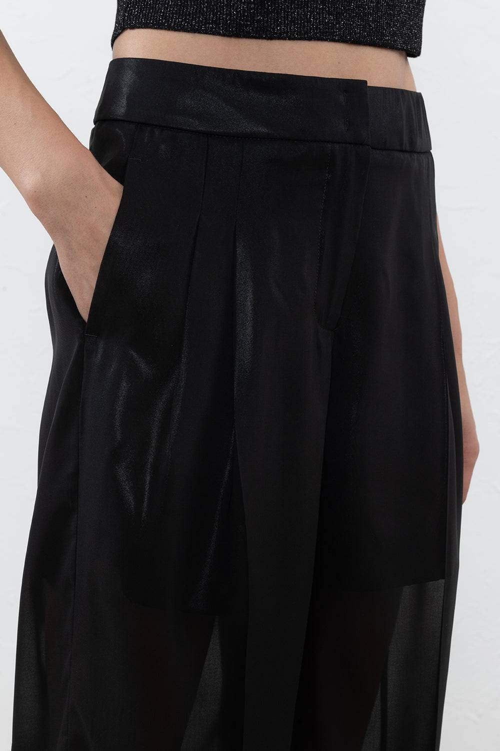 Peserico Pantalone a palazzo in leggero chiffon Saldi Di Fabbrica
