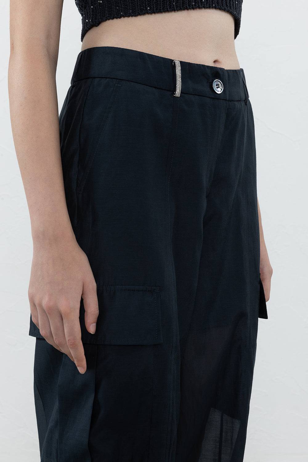 Peserico Pantalone cargo in organza di cotone misto seta I Più Venduti
