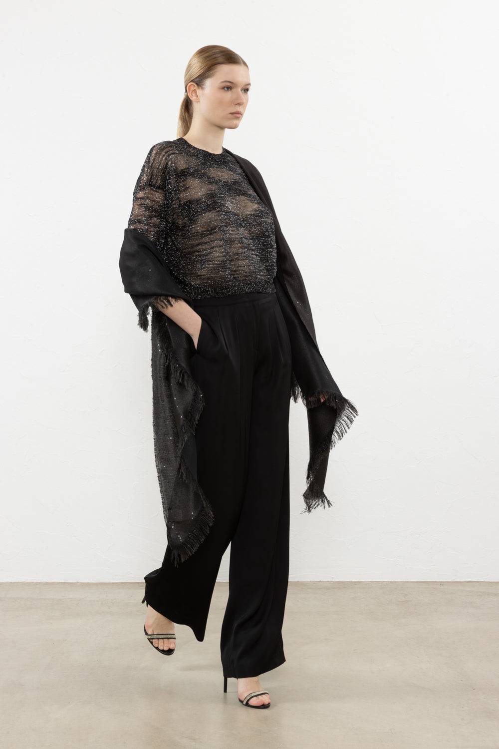 Peserico Stola in misto cotone con paillettes Negozio online di fabbrica