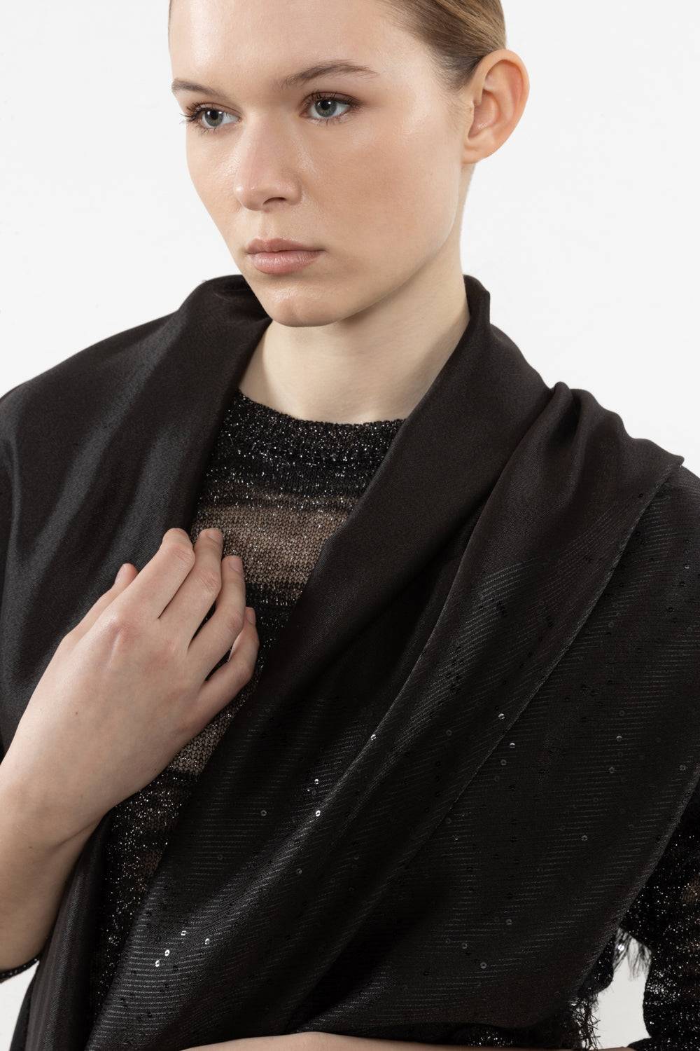 Peserico Stola in misto cotone con paillettes Negozio online di fabbrica