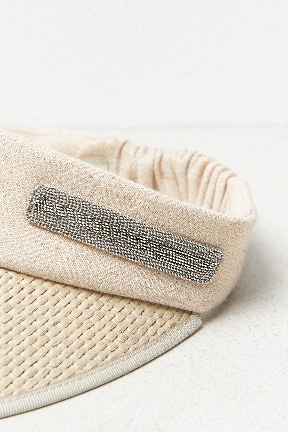 Peserico Visiera in tessuto effetto paglia intrecciata con lurex e Punto Luce Prezzo di fabbrica