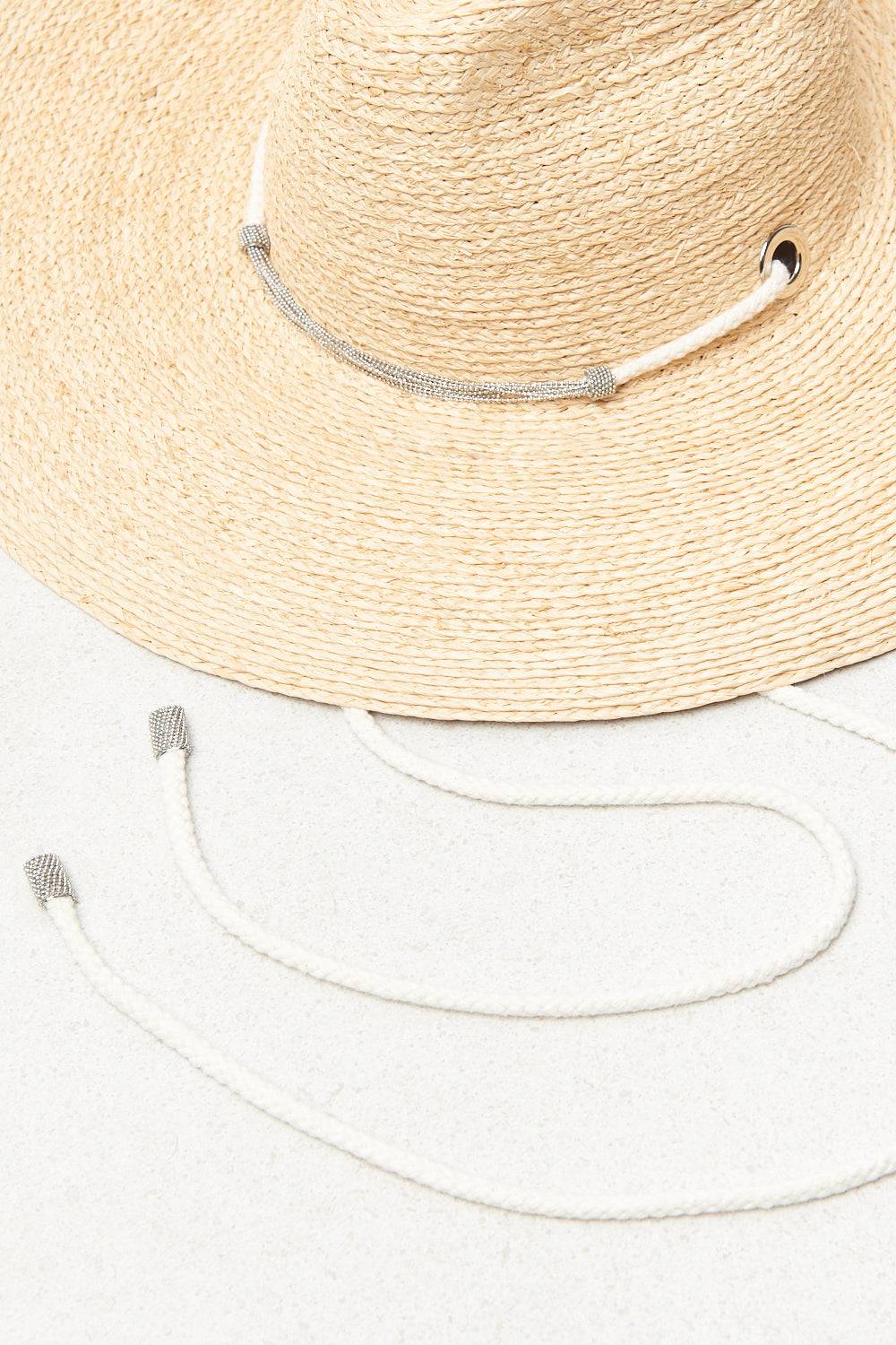 Peserico Cappello fedora in rafia con cinturino in corda e Punto Luce Offerta speciale