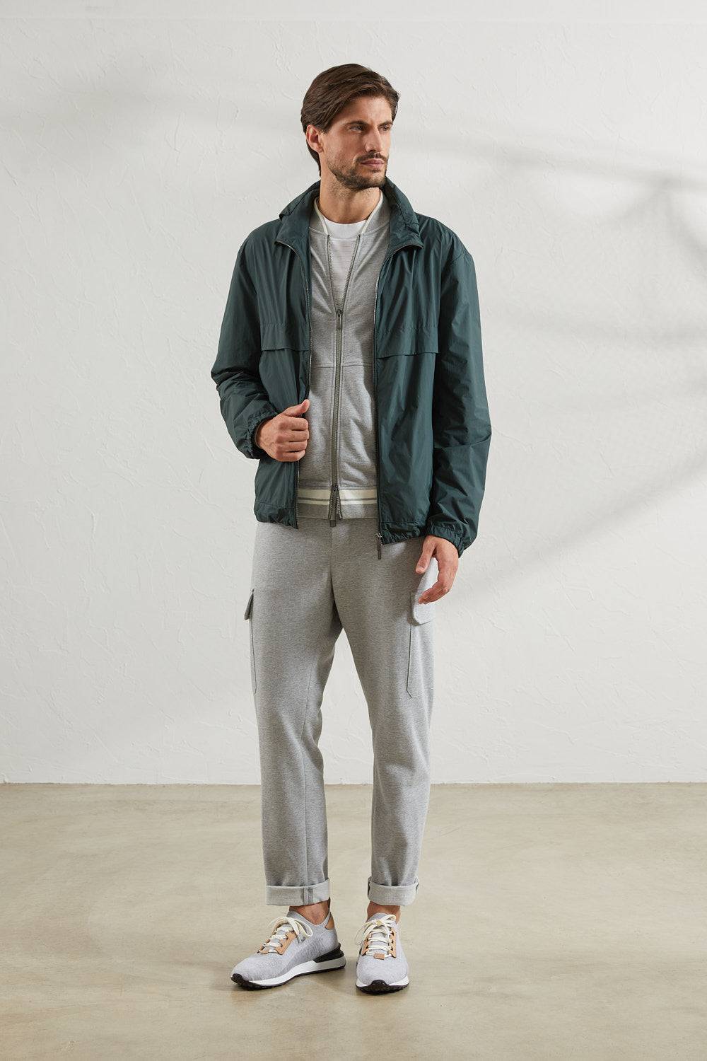 Peserico Felpa full zip in jersey mélange Flash Sale