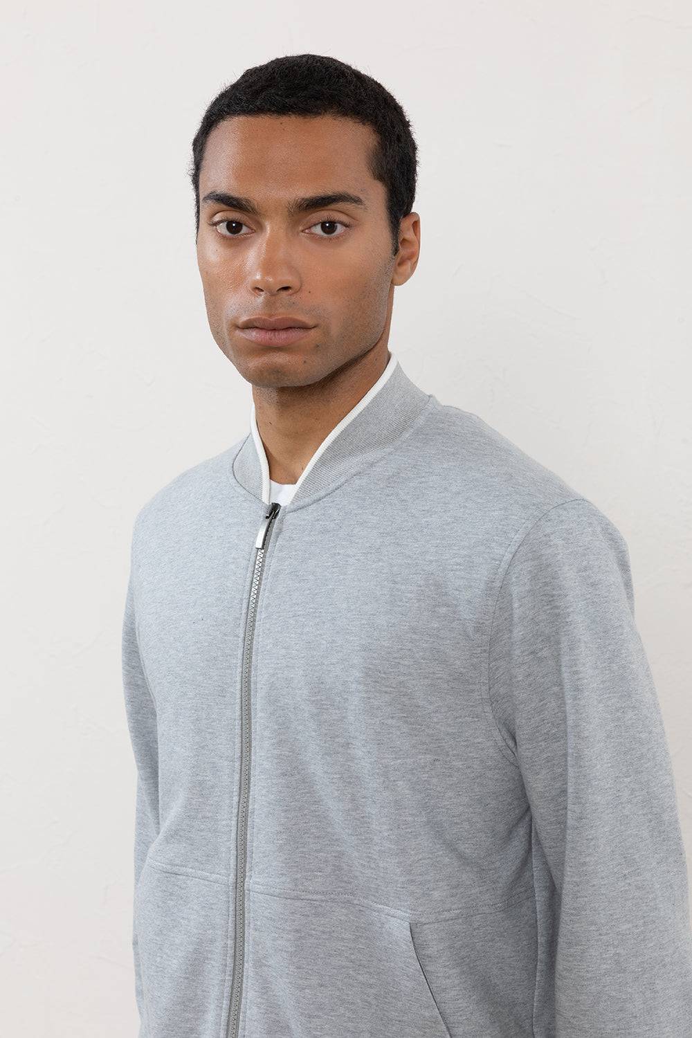 Peserico Felpa full zip in jersey mélange Flash Sale