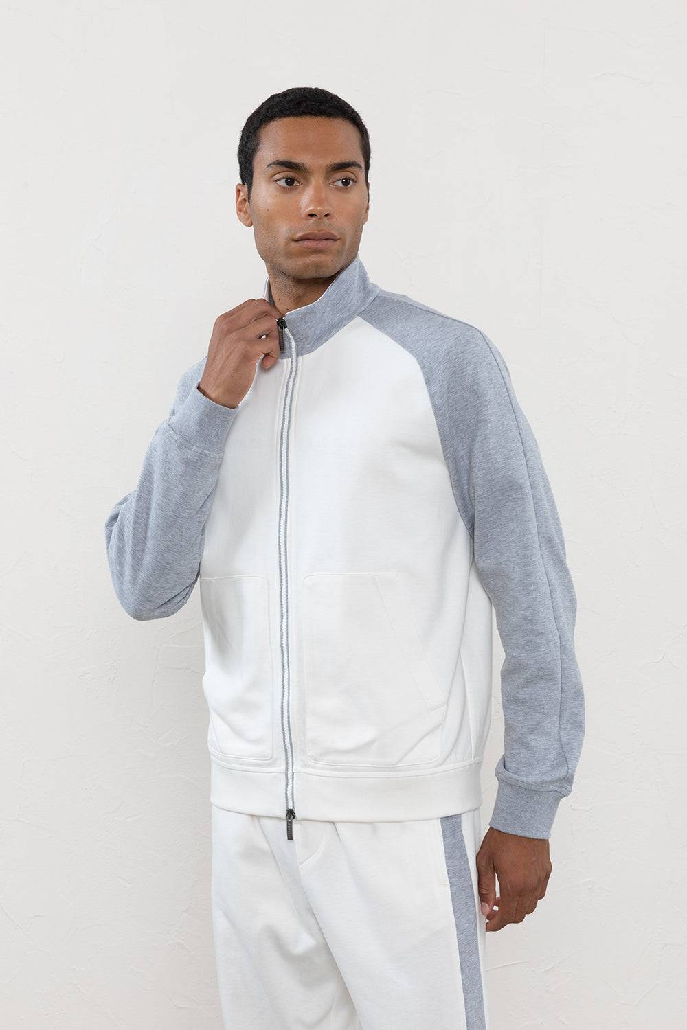 Peserico Felpa full zip in jersey di cotone Offerta esclusiva