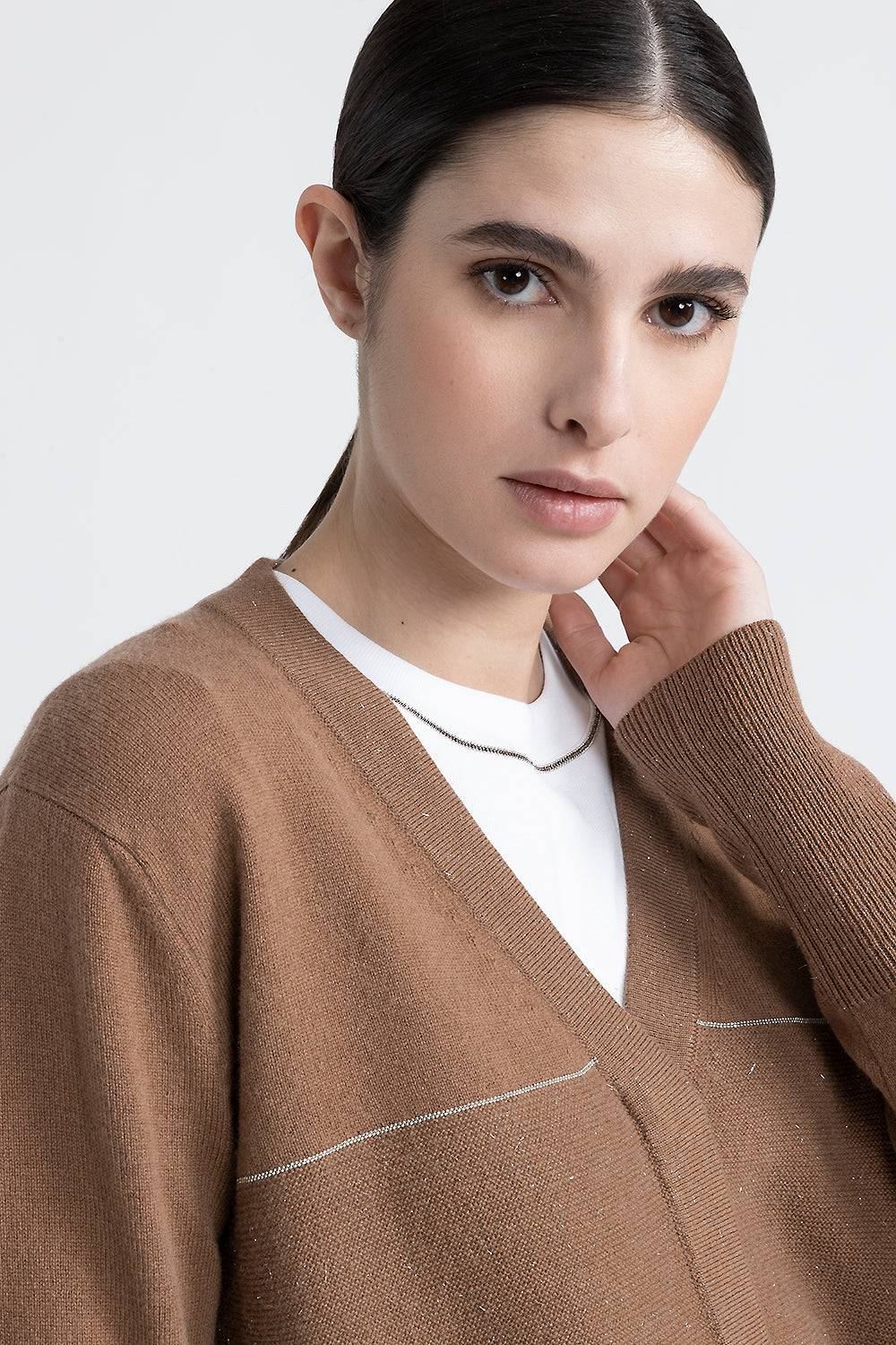 Peserico Cardigan con ricami in lana, seta e cashmere con lurex Black Friday